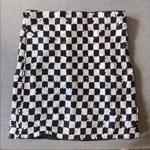 Sequined checkered skirt
